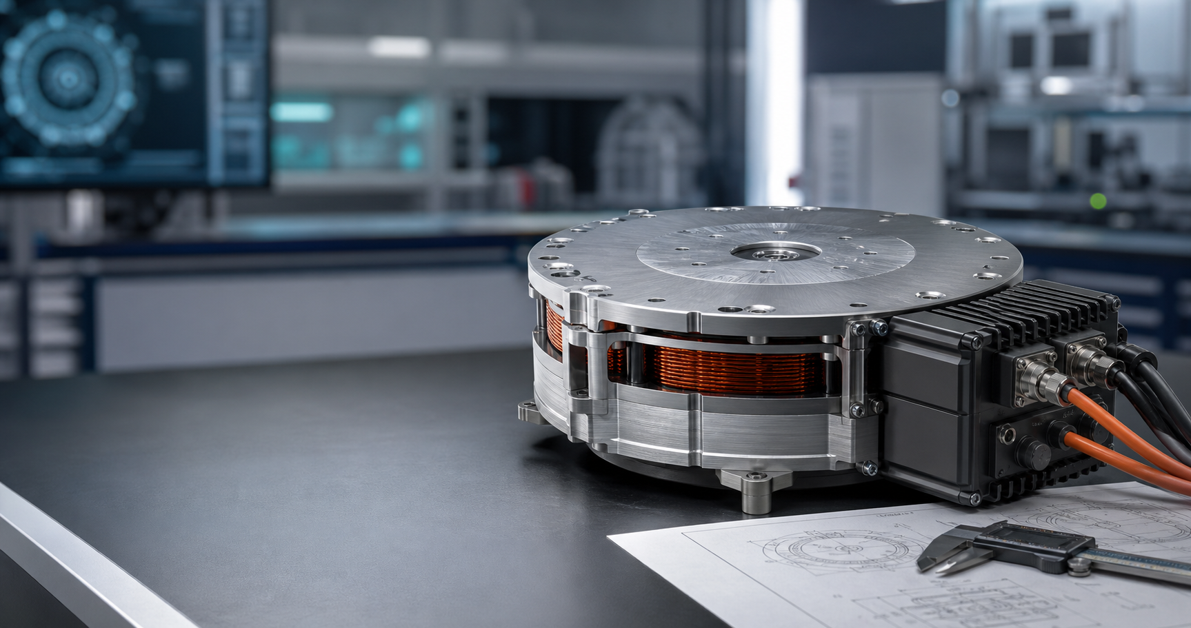 Compact axial flux motor for robotics and AGV drive systems